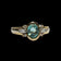 14K Yellow & White Gold Green Beryl & Diamond Ring Size 7.5