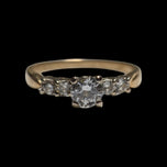14K Yellow Gold Five Diamond Engagement Ring 0.30CT Size 5 3/4