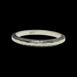 Art Deco 14K White Gold Forget me Not Band with Decorative Ridge Size 5.5