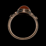 Antique 9K Rose Gold Carnelian Cabochon Ring Size 6.5