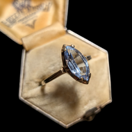 10K Yellow Gold Marquise Synthetic Spinel Ring Size 6.5