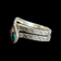 Sterling Silver Snake Ring With Turquoise Eyes - Native American - Zuni