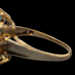 10K Yellow Gold Emerald Cut Blue Topaz Cocktail Ring Size 7 3/4