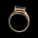 10K Yellow Gold Emerald Cut Garnet Ring Size 6 3/4