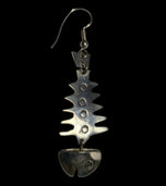 Sterling Silver Mexico Fish Bone Articulating Earrings
