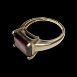 10K Yellow Gold Emerald Cut Garnet Ring Size 6 3/4