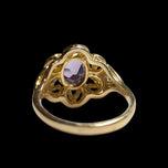 14K Yellow Gold Open Work / Filigree Amethyst Ring Size 6