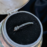 18K White Gold & Diamond Stacker Band Ring By TOUS