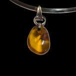 Sterling Silver & Amber Pendant Collar Necklace
