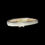 Brushed Sterling Silver Modernist Geometric Bangle Bracelet