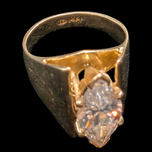 14K Cubic Zirconia Vintage Ring High Marquise Style Setting