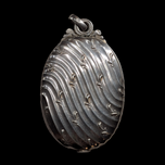 Antique Sterling Silver Chatelaine Double Swing Mirror / Slide Pendant Floral Rococo Style