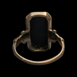 10K Rose Gold Hardstone Black Left-Facing Cameo Ring Size 4 3/4