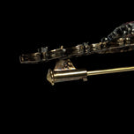 Antique Sterling Silver Gold Gilt Purple Paste Stone & White Sapphires Filigree Bar Brooch Trombone Clasp