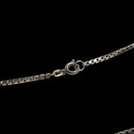Sterling Silver Cube Link Chain Necklace with Silver Spheres