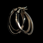 14K Yellow & White Gold Double Hoop Earrings