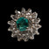 10K White Gold Emerald & Diamond Cluster Screw Back Stud Earrings