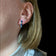 10K White Gold Sapphire & Diamond Bar Stud Earrings