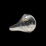 Sterling Silver Etched Dome / Bubble Ring Size 7 1/4