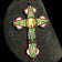 Large Antique Italian Micro Mosaic Cross Pendant - Pope Photo