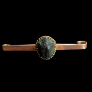 Antique Victorian 10K Gold Grand Tour Scarab Beetle Bar Brooch / Sash Pin