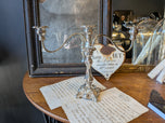 Silver Plated Victorian Style 3 Arm Candelabra