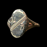 10K Yellow Gold Engraved Signed Style Ring Size 6 1/2