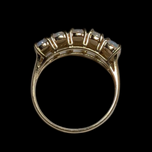 14K Yellow Gold Natural Opal 5 Stone Band Ring Size 6 1/4