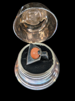 Sterling Silver MCM Modernist Coral Cabochon Ring Size 7