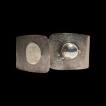 Sterling Silver Modernist Cuff Bracelet Sliding Clasp : Brushed / Textured