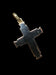 14K Yellow Gold Cross Pendant Matte & Polished Finish - Chunky!
