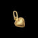 18K Brushed Yellow Gold Heart Charm / Pendant Italy