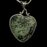 Ruby Zoisite (Anyolite) Turtle on Heart Leaf Necklace Sterling