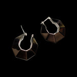 Sterling Silver Modern Chunky Hexagon Geometric Hoops