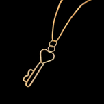 10K Yellow Gold Heart Key Charm
