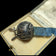 Antique Sterling Silver Retractable Measure / Sewing Tape on Bail Loop England, Repoussé Bird Motfif