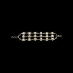 Cultured Pearl & Sterling Silver Panel Link Bracelet