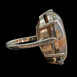 Sterling Silver & Moss Agate Cocktail Ring by Shiptonia England Ring Size 6.5