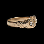 Antique 10K Yellow Gold Seed Pearl Etched Ring Size 7 1/2