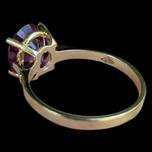 10K Yellow Gold Synthetic Purple Sapphire Ring Oval Cut