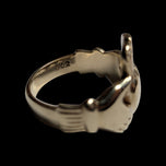 Large 9K Yellow Gold Scottish / Irish Claddagh Ring Size 6 1/4