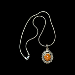 Sterling Silver & Fire Opal Necklace / Pendant
