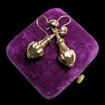 9K Gold Victorian / Etruscan Revival Dangle / Drop Earrings