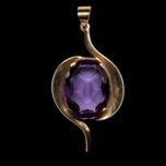 14K Yellow Gold & Purple Sapphire Pendant