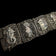 Sterling "S&F" Filigree Storytelling Panel Link Bracelet Asian Figures & Symbols