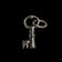 .800 Silver Skeleton Key Pendant Made in Italy Maker HBC