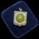 Antique Victorian Silver Scrollwork Shield Watch Fob Pendant Green Scottish Iona Marble Cabochon