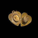 Antique Gold Filled Heart Locket with Small Amethyst Starburst & Human Hair