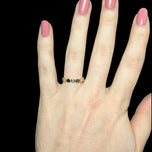 10K Yellow Gold Stackable Heart Eternity Band Size 6