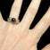 14K Yellow Gold Diamond & Black Tahitian Pearl Ring Size 5.5